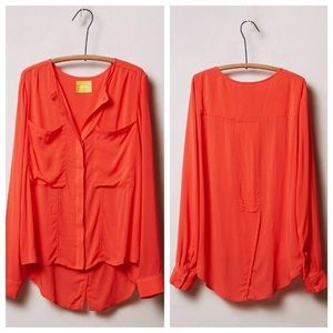 Anthropologie Maeve Clara Split Back Blouse